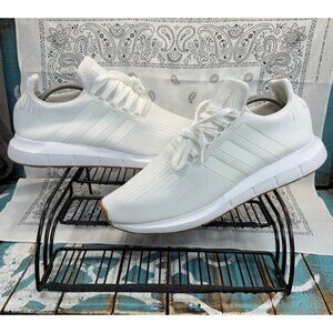 Adidas Swift Run Lace-Up Knit Running Shoes Cloud White/Gum F35206 Mens 13 EUC